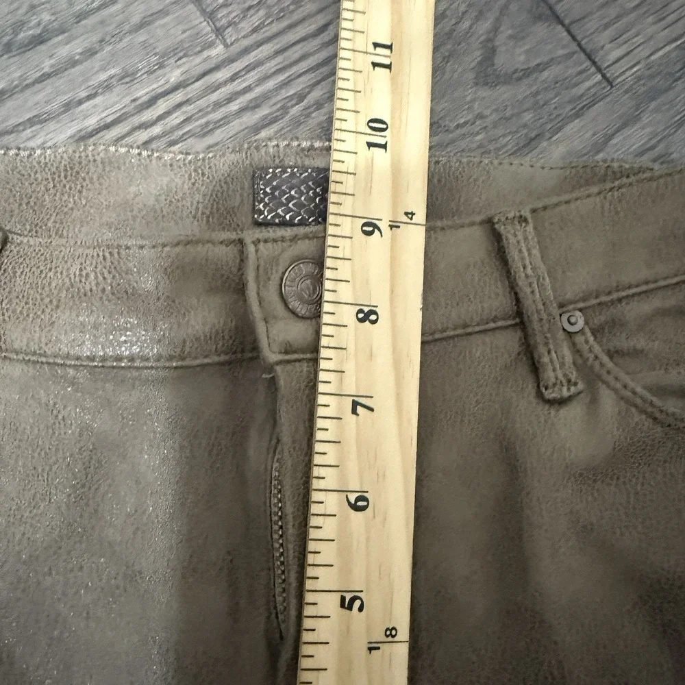 Mother‎ The Looker Faux Suede Skinny Jeans Crackle Tan Low Rise 31 Stretchy